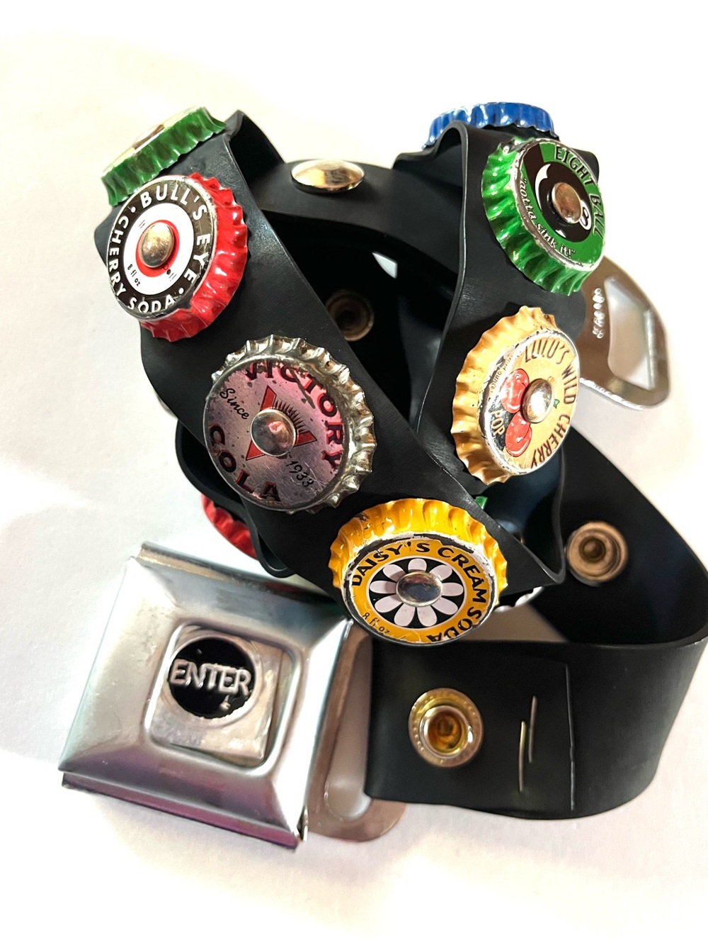 Little Earth Upcycled Beer Bottle Cap Belt